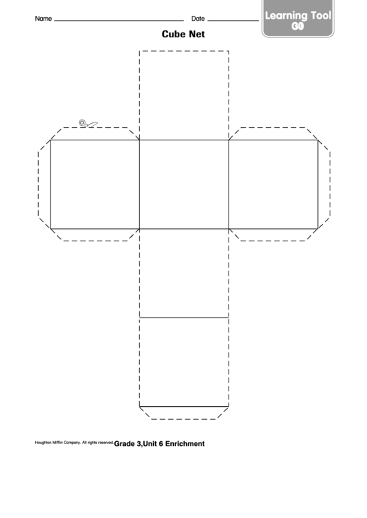 Cube Net Template Printable pdf