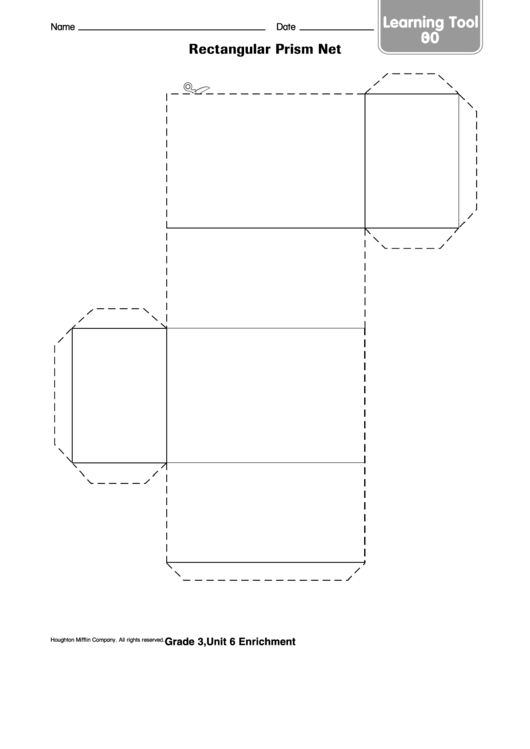 Rectangular Prism Net Template Printable pdf