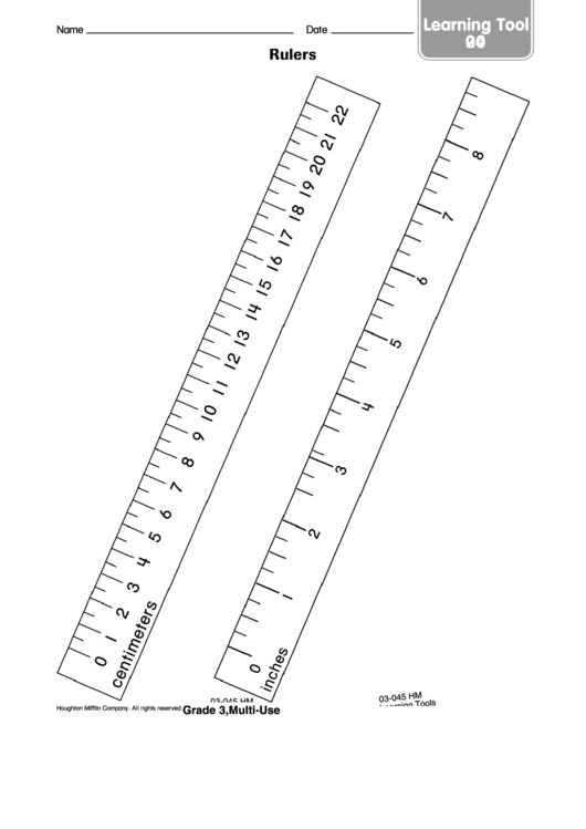 Rulers Template printable pdf download
