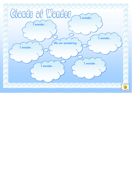 Clouds Of Wonder Activity Sheet Template Printable pdf