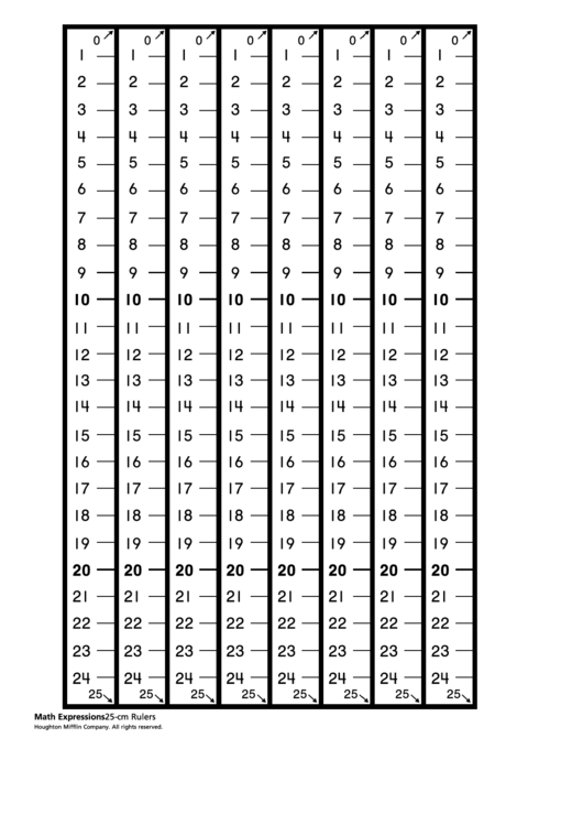 Math Expressions - 25-Cm Rulers Template Printable pdf