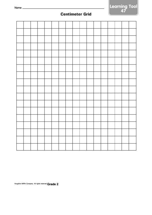 Learning Tool - Centimeter Grid Template