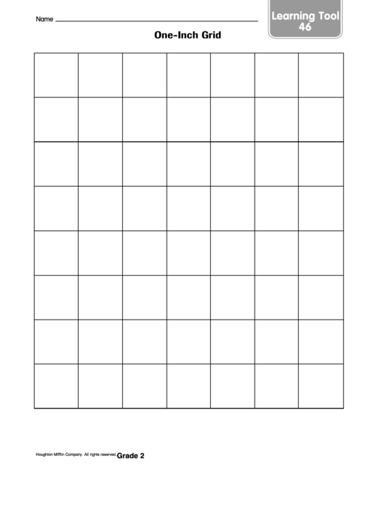 Learning Tool - One-Inch Grid Template Printable pdf