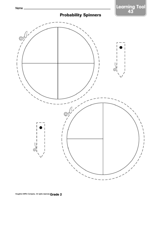 Learning Tool - Probability Spinners Template Printable pdf