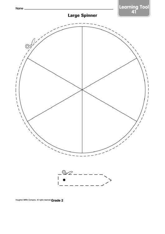 Learning Tool - Large Spinner Template Printable pdf