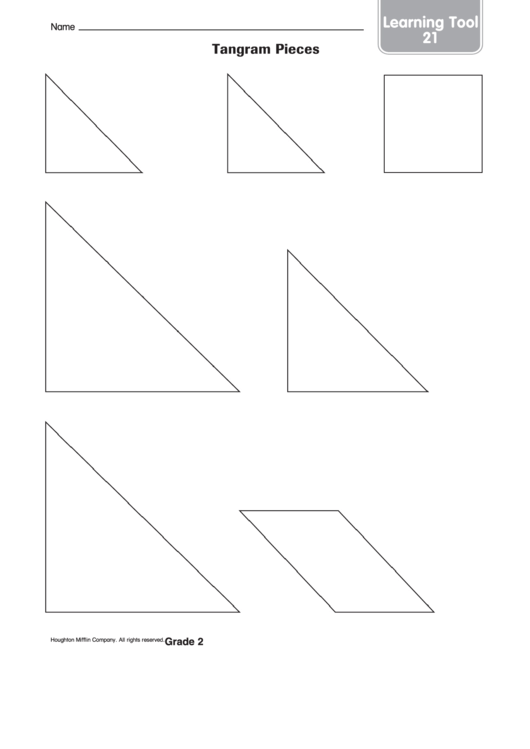 Learning Tool - Tangram Pieces Template Printable pdf