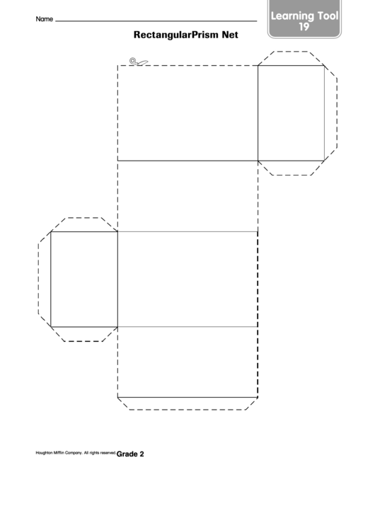 Learning Tool - Rectangular Prism Net Template Printable pdf