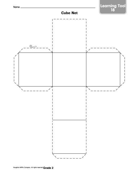 Learning Tool - Cube Net Template Printable pdf
