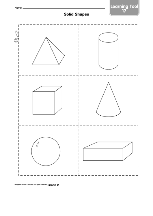Learning Tool - Solid Shapes Template Printable pdf