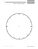 Learning Tool - Clock / Fractions Circle Template