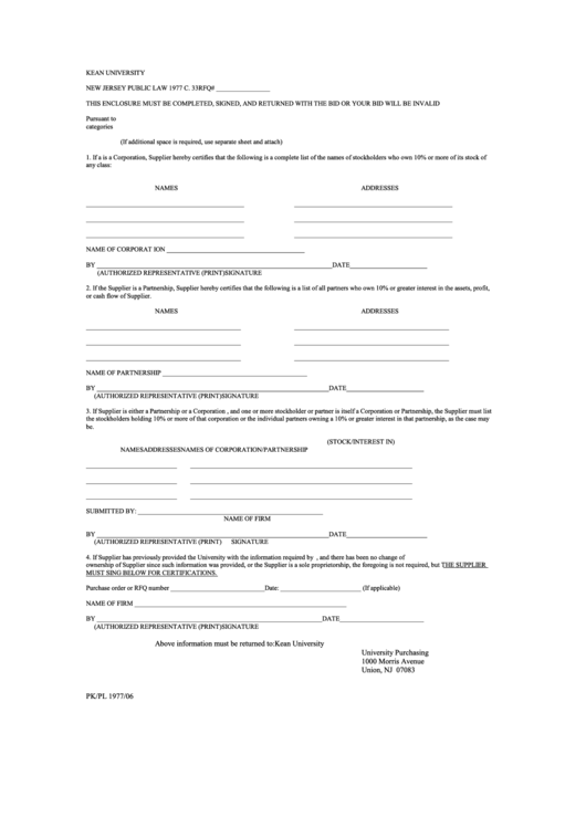 Form C.33 - Pk/pl - New Jersey Public Law Form Printable pdf