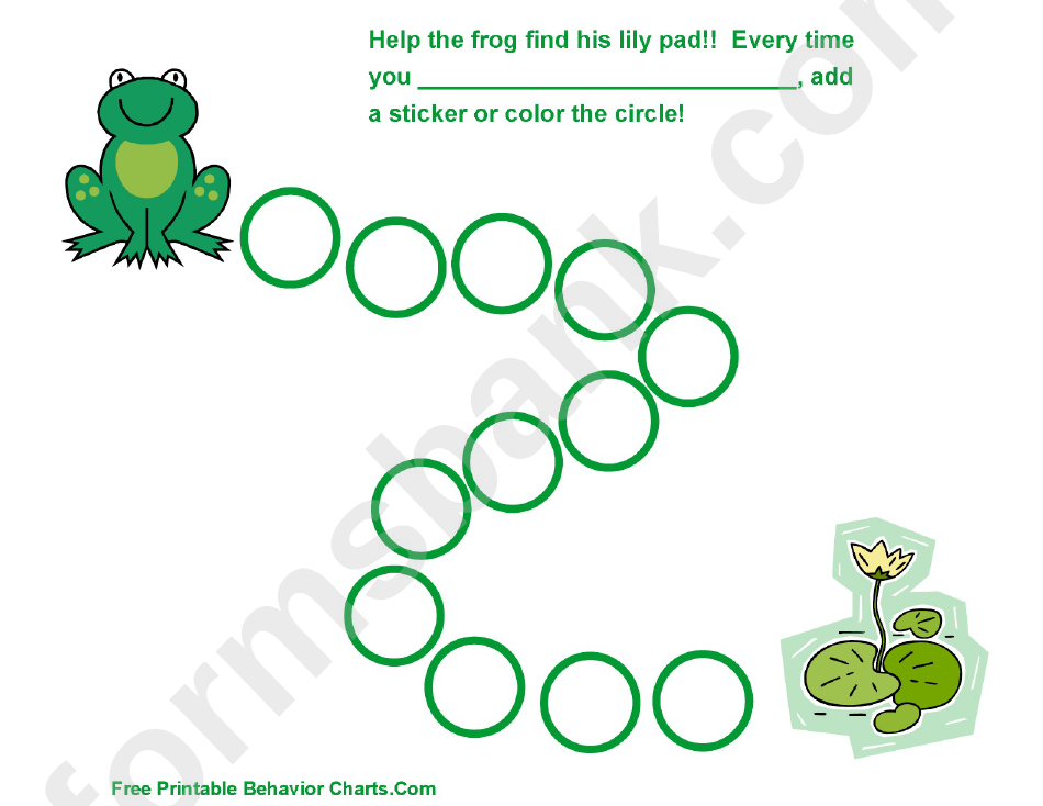 Help The Frog Find His Lily Pad Chart