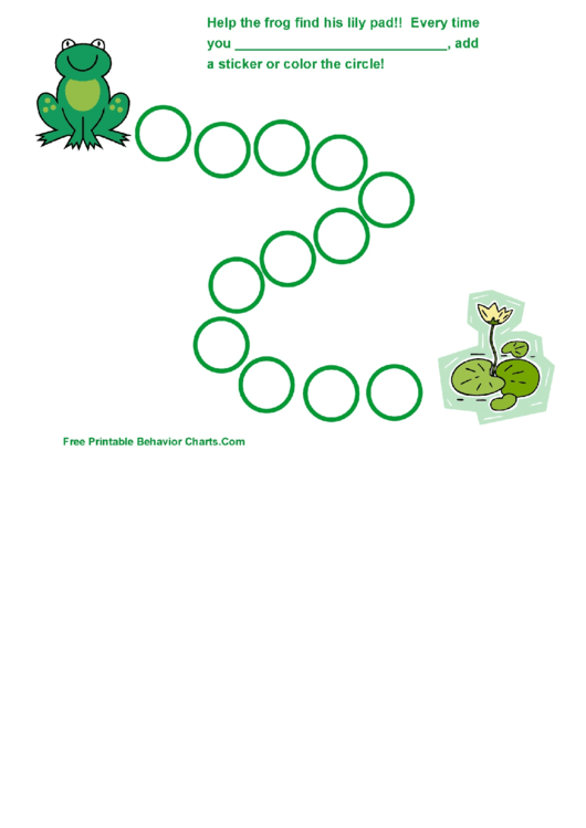 Fillable Help The Frog Find His Lily Pad Chart Printable pdf