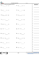 Creating Equations Worksheet