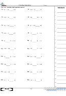 Creating Equations Worksheet