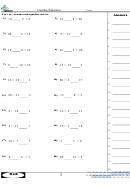 Creating Equations Worksheet