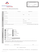 Application Form For Affiliate Membership