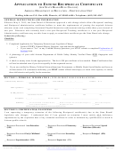 Application To Extend Reciprocal Certificate Form (per State Board Rule Change)
