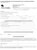 Claim Form For Refund For Withholding Paid To Dublin In Error