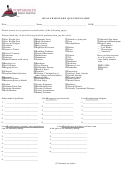 Health History Questionnaire Form
