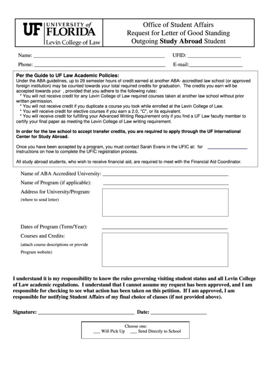 Fillable Letter Of Good Standing Form Printable pdf