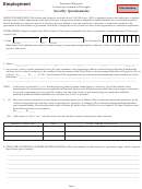 Fillable Form Uga Hr - Security Questionnaire -University System Of Georgia Printable pdf