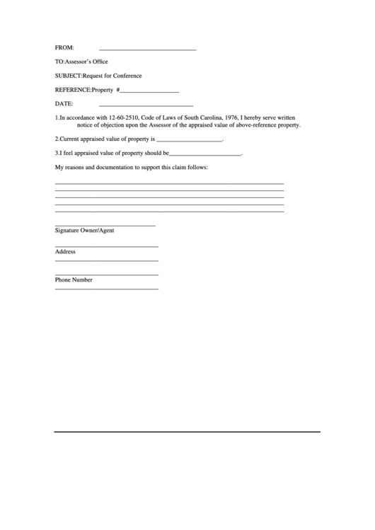 Request For Conference Form Printable pdf