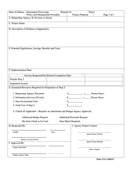 Form 38421 - Information Processing Printable pdf