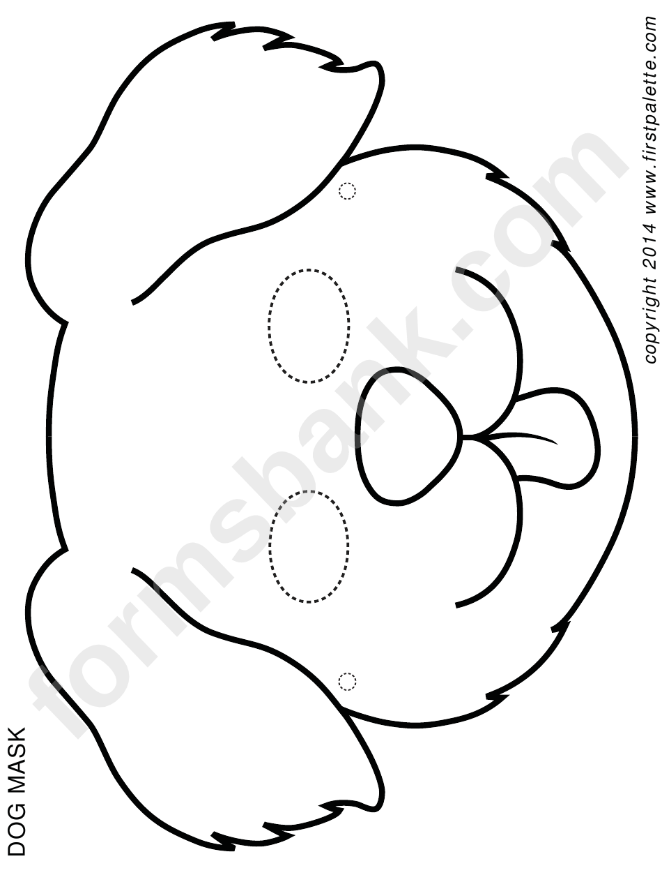 Dog Mask Coloring Template printable pdf download