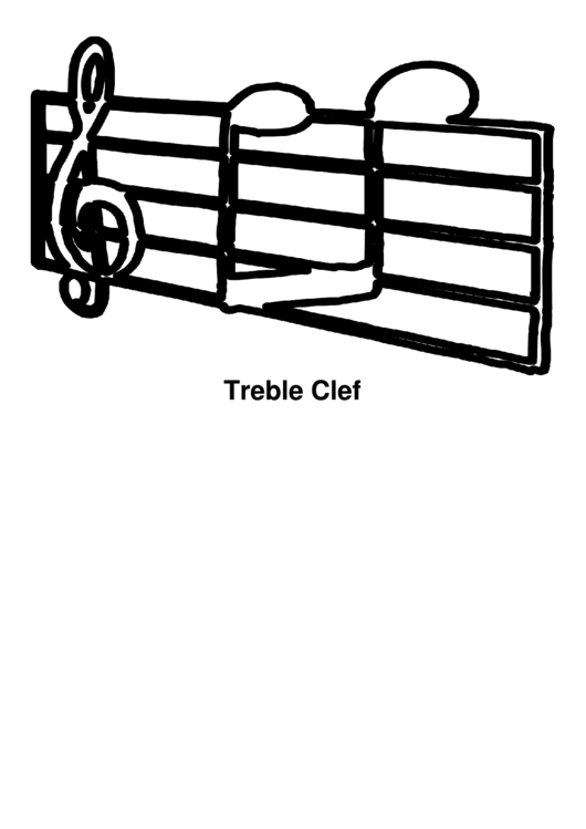 Treble Clef Music Coloring Sheet Printable pdf
