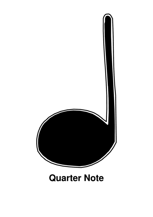 Quarter Note Music Coloring Sheet Printable pdf
