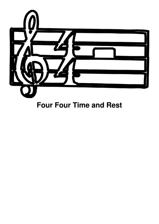 Four Four Time And Rest Music Coloring Sheet Printable pdf