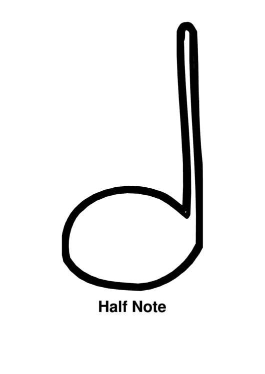 Half Note Music Coloring Sheet Printable pdf