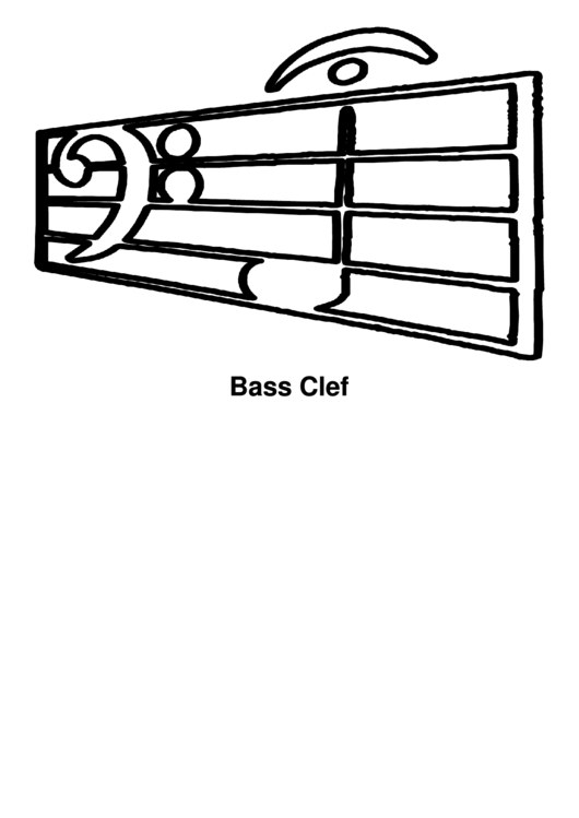 Bass Clef Music Coloring Sheet Printable pdf