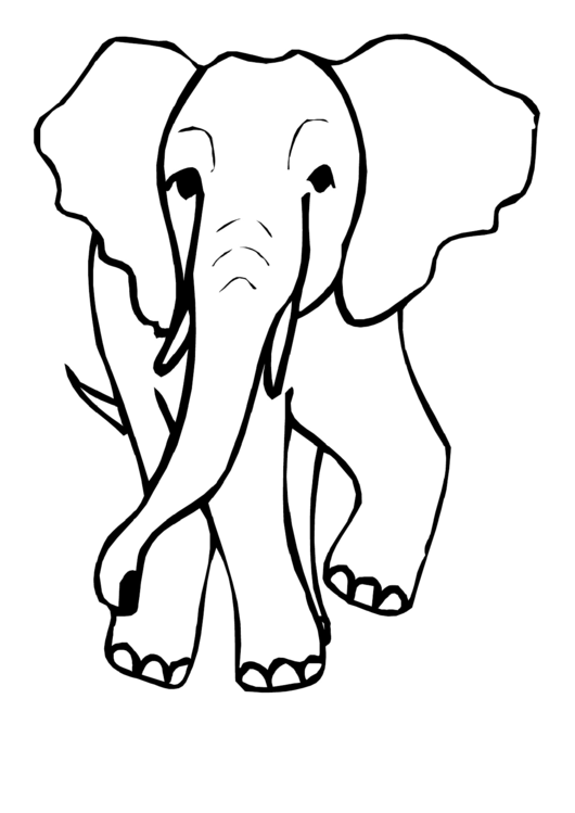 Elephant Coloring Sheet printable pdf download