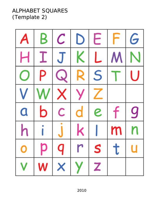 Alphabet-Squares Template Printable pdf