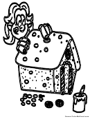 Gingerbread House Coloring Sheet
