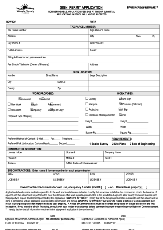 Fillable Sign Permit Application Form Printable pdf