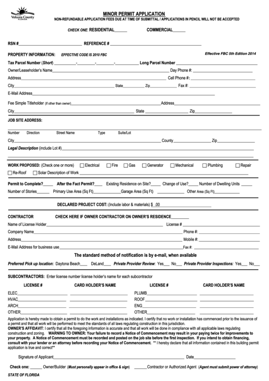 Fillable Minor Permit Application Form Printable pdf