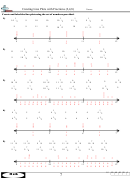 Creating Line Plots With Fractions (2,4,8) Worksheet Printable pdf