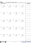 Four Digit Plus Four Digit Addition Worksheet