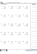 Four Digit Plus Four Digit Addition Worksheet