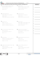 Finding Associative Property Of Multiplication Worksheet