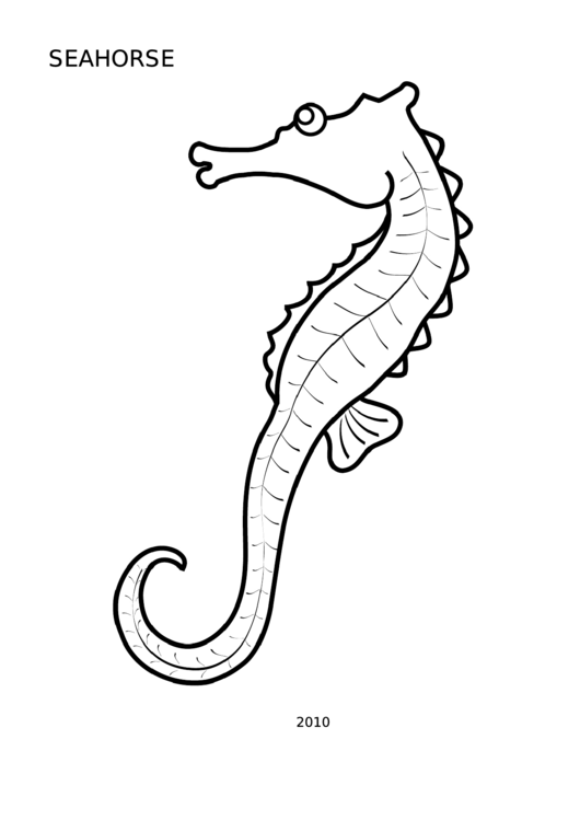 Seahorse Coloring Sheet Printable pdf
