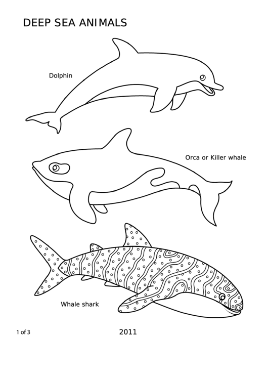 Deep Sea Animals Coloring Sheet Blank Printable pdf