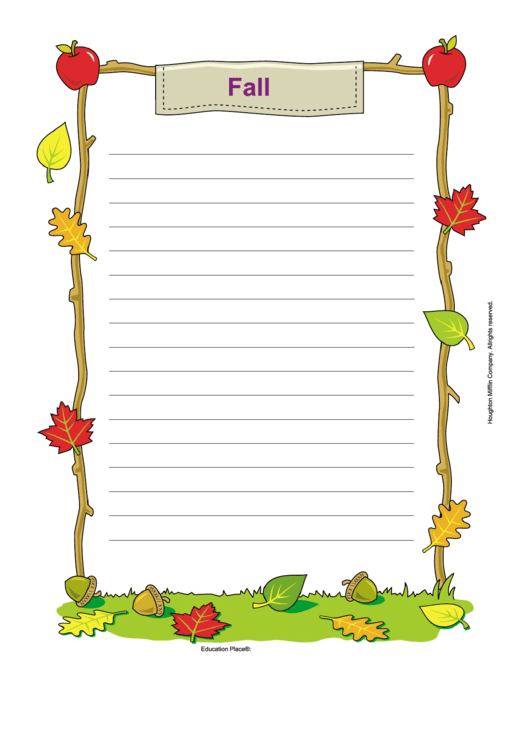 Fall Writing Paper Templates Free Printable Templates
