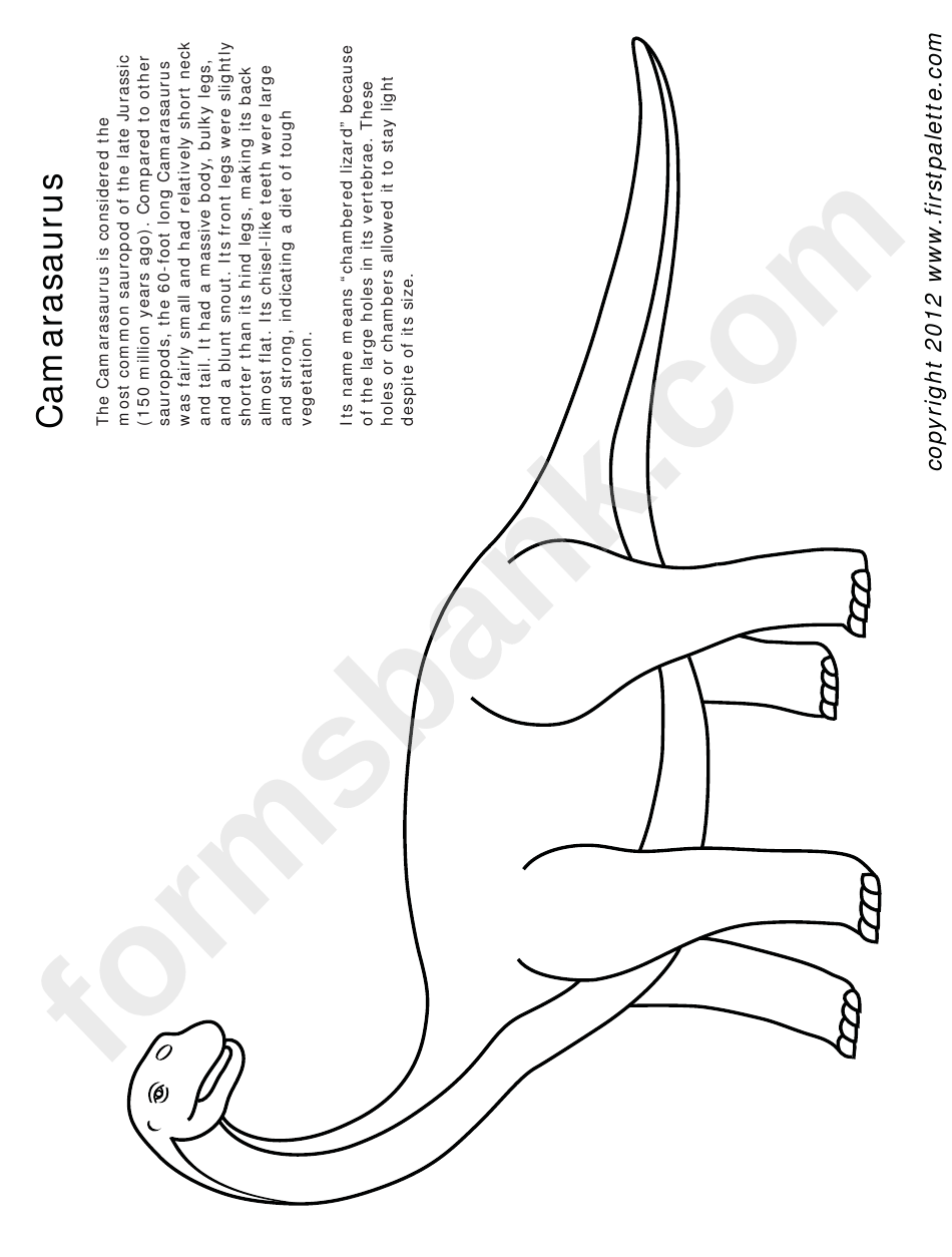 Camarasaurus Coloring Sheet
