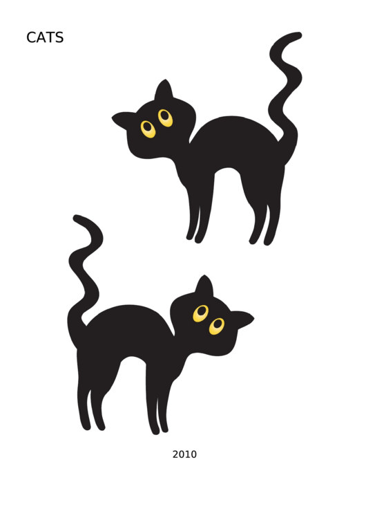 Black Cats Template Printable pdf