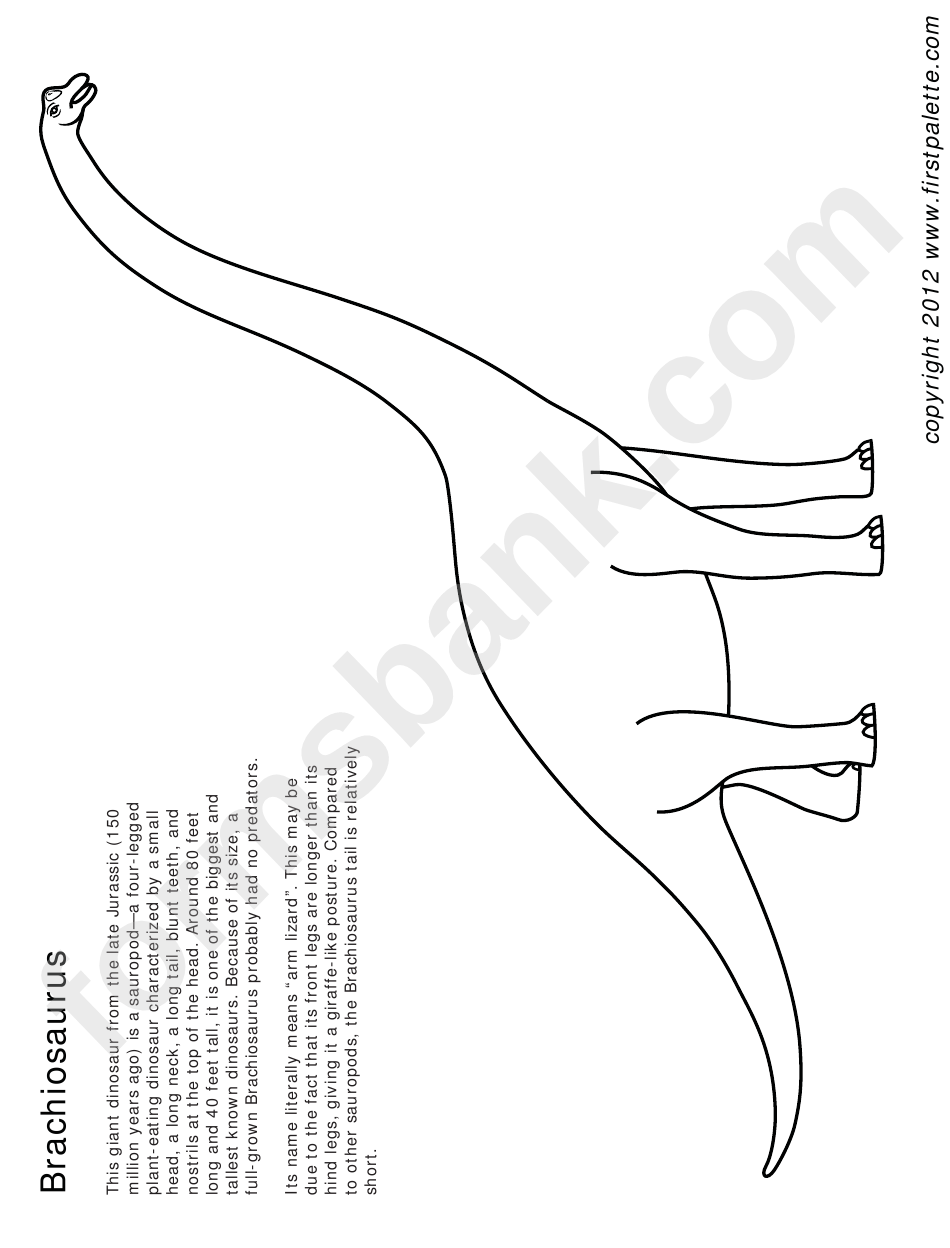 Brachiosaurus Coloring Sheet