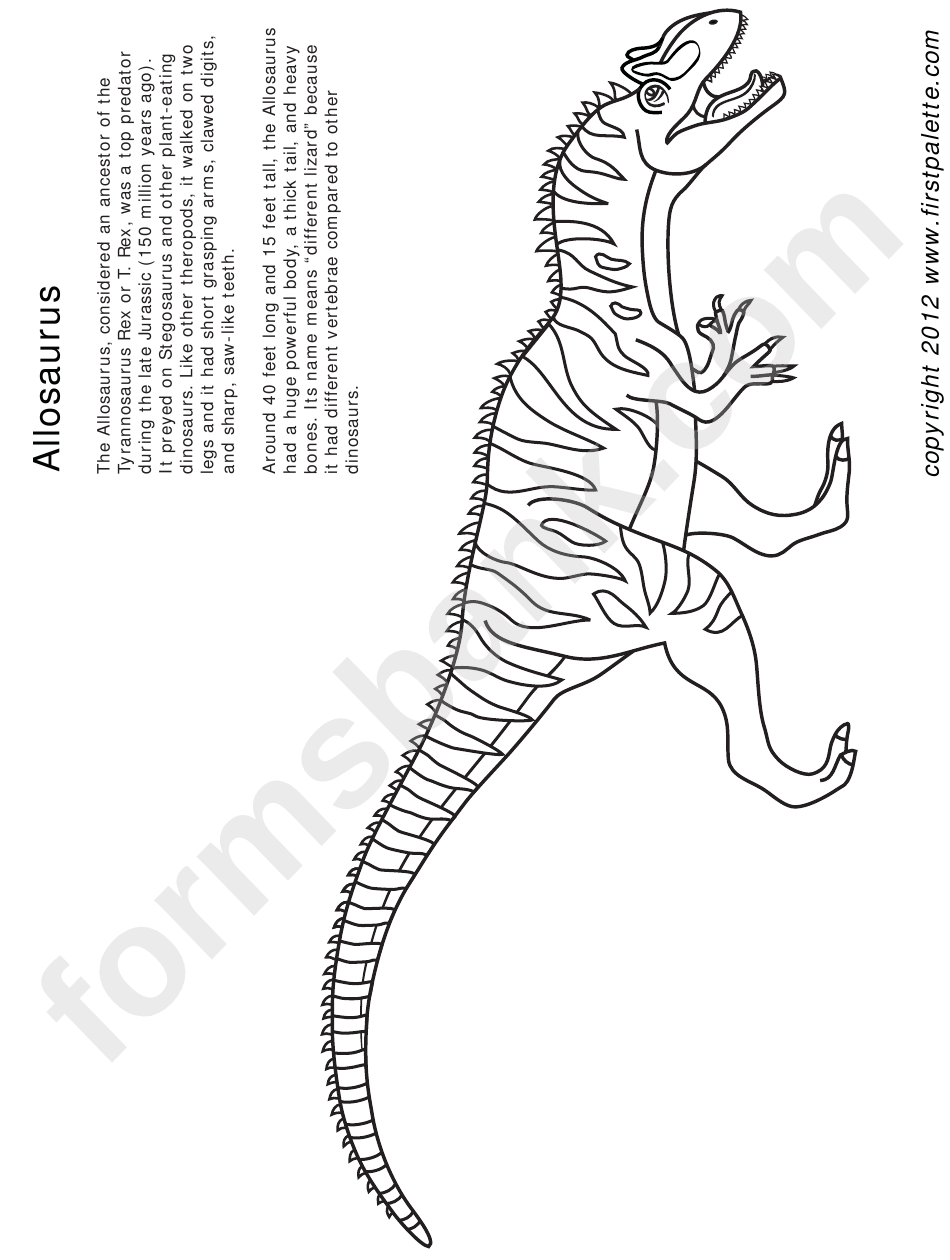 Allosaurus Coloring Sheet